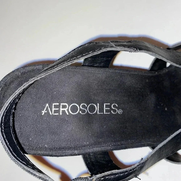 Areosoles black heeled sandals /sz8 - Picture 3 of 3